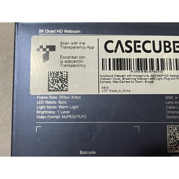 Casecube 2K Quad HD Webcam With Adjustable Stand & Built-In Microphone Open Box - Picture 10 of 11